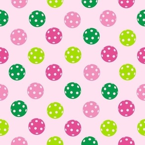 LARGE Pickleball fabric - pink and green pink pickleballs 10in