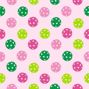 XLARGE Pickleball fabric - pink and green pink pickleballs 12in