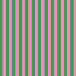MINI Pickleball fabric - pink and green stripes_ preppy design 4in