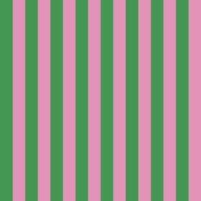 SMALL Pickleball fabric - pink and green stripes_ preppy design 6in
