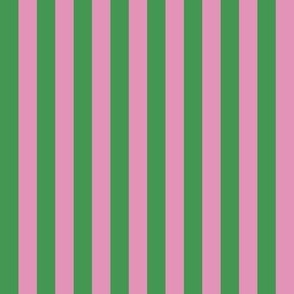 MEDIUM Pickleball fabric - pink and green stripes_ preppy design 8in