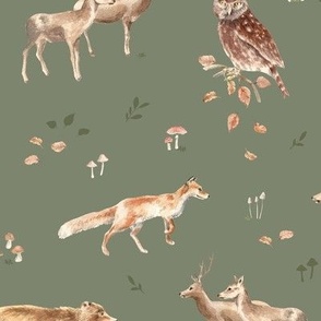 Forest Animals in oilgreen L scale