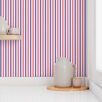 Small Red White and Blue USA Vertical Ticking Stripes