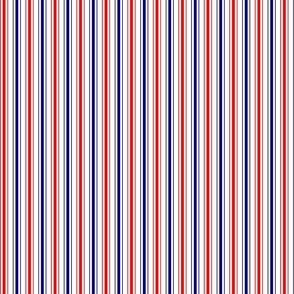 Small Red White and Blue USA Vertical Ticking Stripes