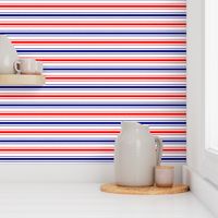 Red White and Blue USA Horizontal Ticking Stripes