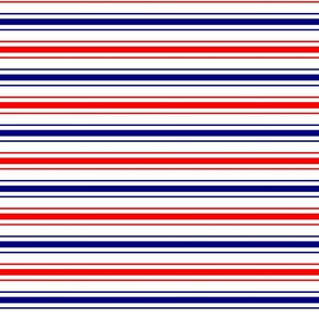 Red White and Blue USA Horizontal Ticking Stripes