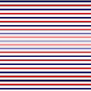 Small Red White and Blue USA Horizontal Ticking Stripes