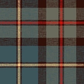 Macleod hunting tartan,  8" slubbed texture, warm weathered colors