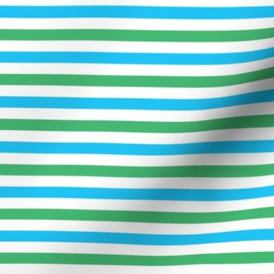 Preppy Blue and Green Stripes