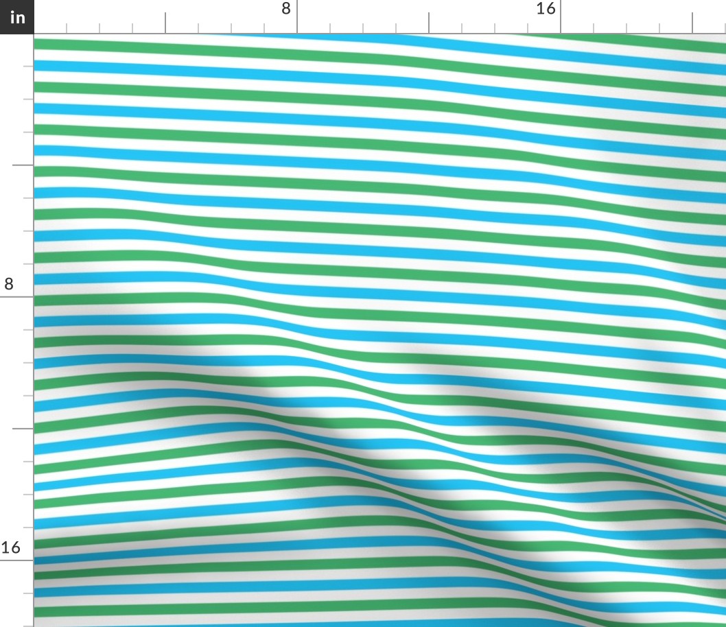 Preppy Blue and Green Stripes