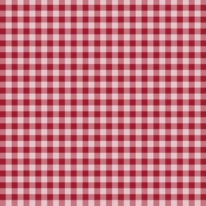 Traditional retro gingham red cardinal ruby pink rose quart