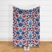 French Countryside Ivory Red Blue Jumbo