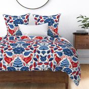 French Countryside Ivory Red Blue Jumbo
