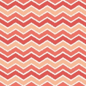 ikat chevron in coral fuzz peach