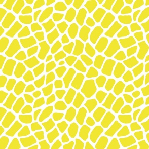 12x12 lemon yellow on white animal print