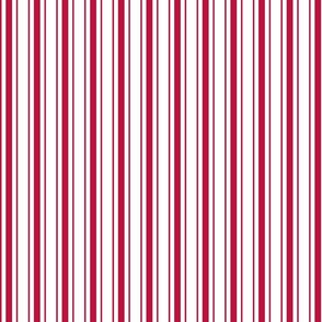 Alabama State Crimson Red and White Vertical Ticking Stripes