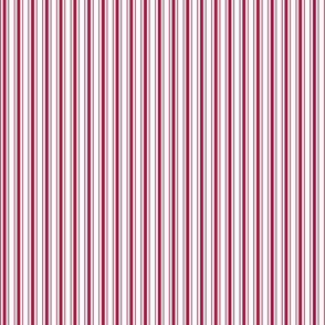 Small Alabama State Crimson Red and White Vertical Ticking Stripes