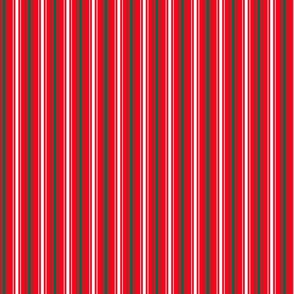 Small Red and White Christmas Ticking Stripe