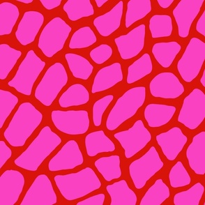 24x24 hot pink on engine red animal print