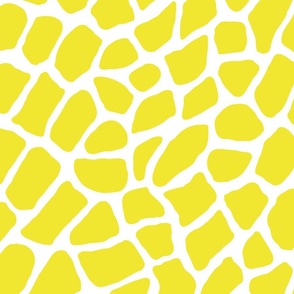 24x24 lemon yellow on white animal print