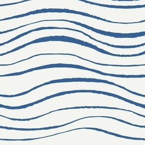 swell waves navy blue on off white