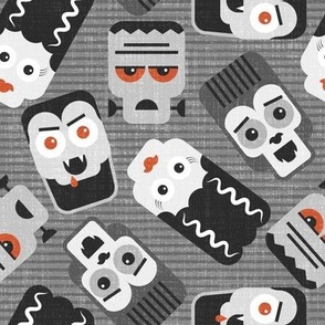 Frankenstein and spooky friends - black, white and orange