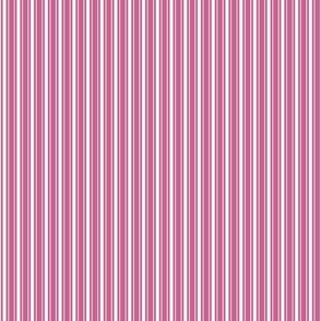 Small Reversed Peony Pink and White Vertical Mattress Ticking Stripes