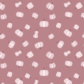 Medium Blush Pink Pumpkins and Squash Pattern Print