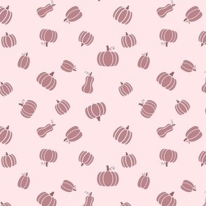 Light Blush Pink Pumpkins and Squash Pattern Print