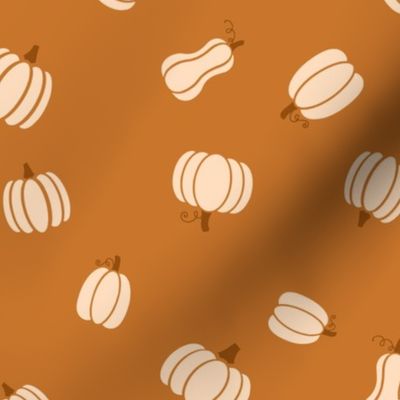 Medium Orange Pumpkins and Squash Pattern Print