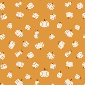 Medium Amber Pumpkins and Squash Pattern Print