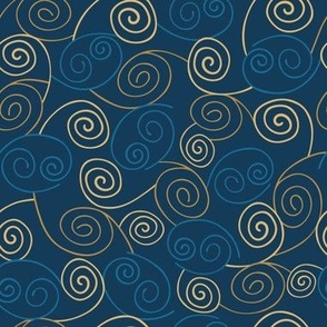 Abstract Swirls - Blue