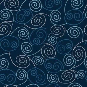 Abstract Swirls - Navy