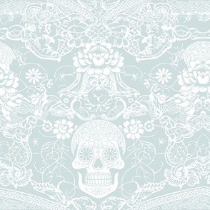 light blue skull lace