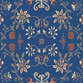 Blue Ridge Euro-Folk floral by carrie currie