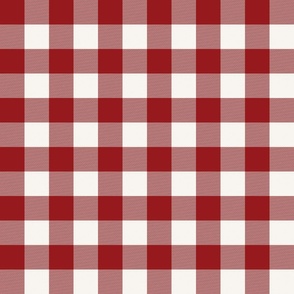 Red and Cream Classic Christmas Plaid 6 inch