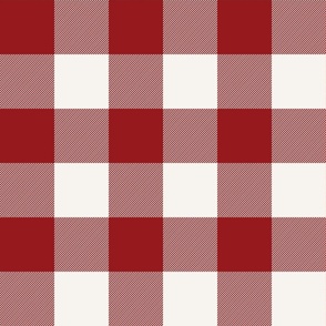 Red and Cream Classic Christmas Plaid 12 inch