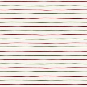 Classic Red and Green Christmas Stripes 12 inch