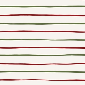 Classic Red and Green Christmas Stripes 24 inch