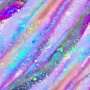 Holographic Liquid glittery Galaxy colors 