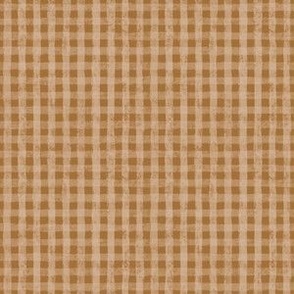 Autumn Brown White Gingham Plaid 6x6 Small Scale