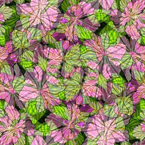 Clematis Leaves Blender with Pink and Green Leaves