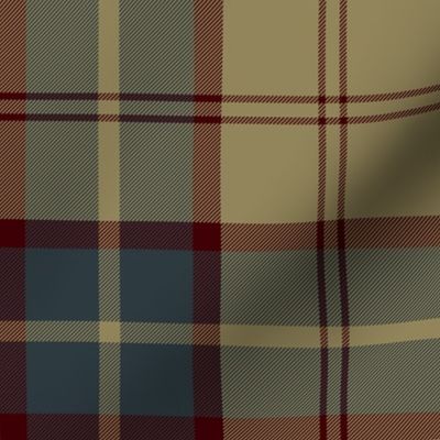 Dunbar tartan, custom colorway, 8" warm dark navy, maroon and tan
