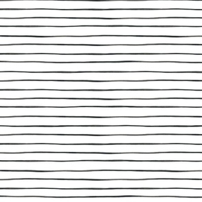 Simple Black and White Watercolor Stripes 12 inch