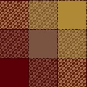 paneled tartan, 8" maroon/tan/gold (2-2/3" squares)