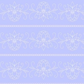 Blue Alternating Line Floral