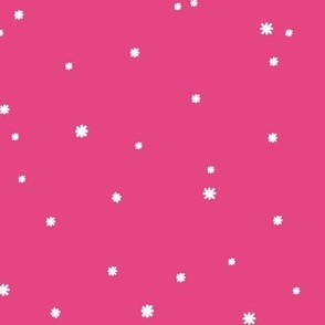 White Stars - Pink Background