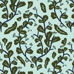 Vine Tapestry  in Seaweed Blue Green. Climbing greenery. MEDIUM