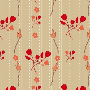 46-a-Large-Indian Florals Red and Orange