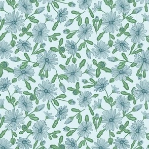 Blooms to Petals in teal / 5.25" /small scale